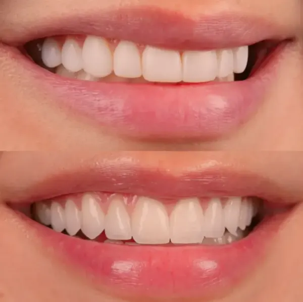 Antes e depois — Caso 6 de transformação de sorriso na Clínica Racy