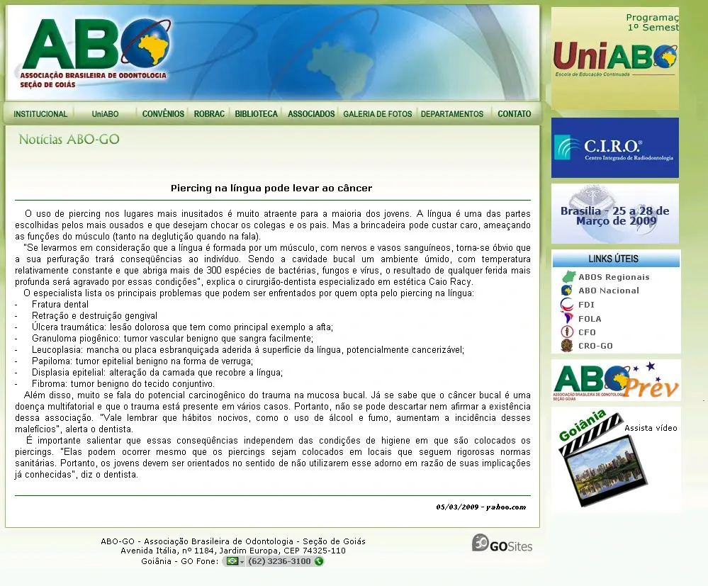 Dr. Caio Racy em entrevista para o portal da ABO (Associação Brasileira de Odontologia) sobre saúde bucal e prevenção.